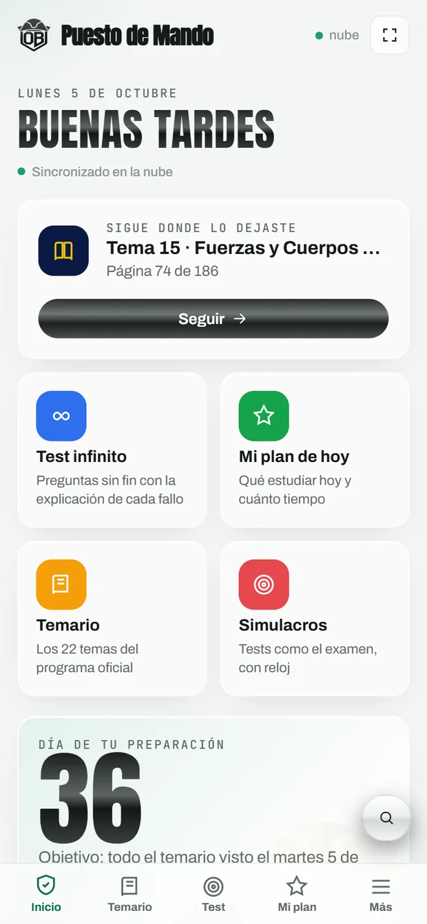La plataforma en el móvil
